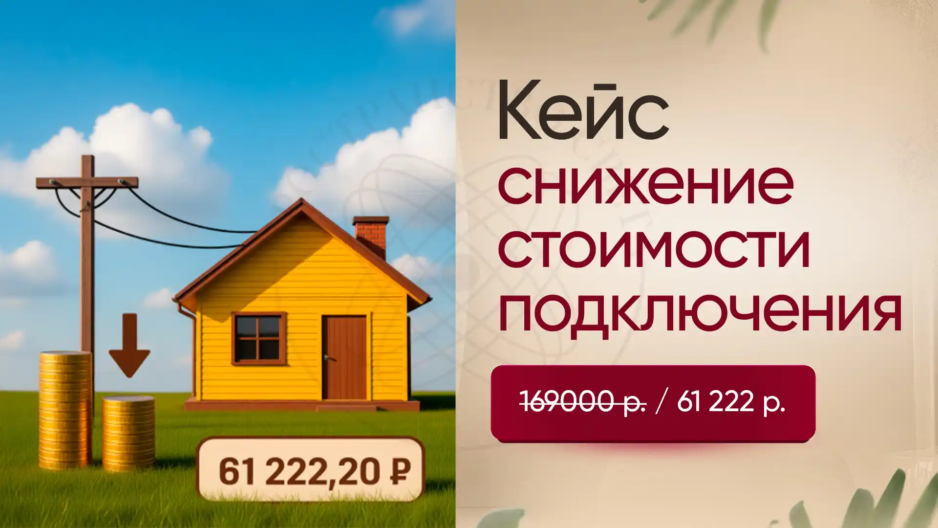 Снижение стоимости подключения дачного дома